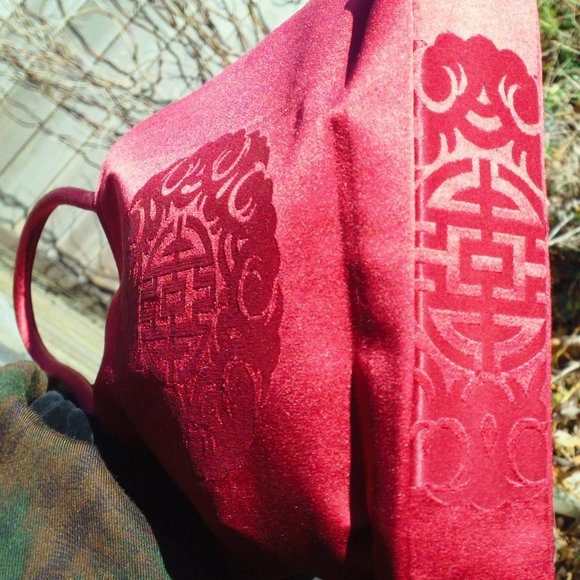 Shanghai Trio Red Silk Evening Hand Bag w/ dustbag EUC small - Picture 4 of 8